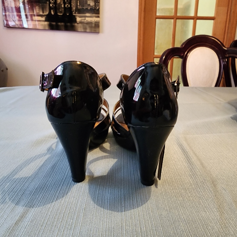 Avenue Black Chunky Platform Heels